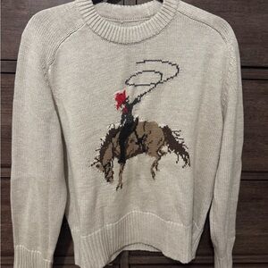 Abercrombie & Fitch Beige Cowboy Graphic Sweater